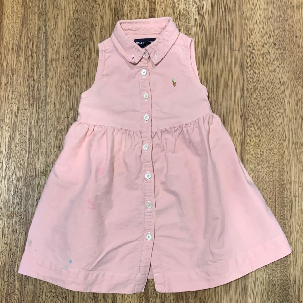 RL Girls Pink Denim Dress 2T